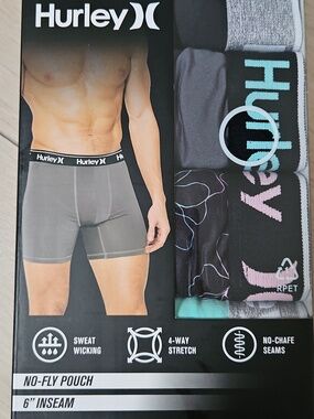 Hurley Men’s 4-Pack Boxer Briefs - Gray